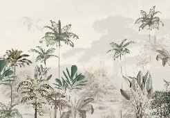 Papier peint panoramique jungle eden vert