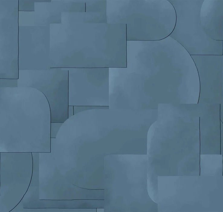 Papier peint panoramique découpé bleu, XXL, tendance