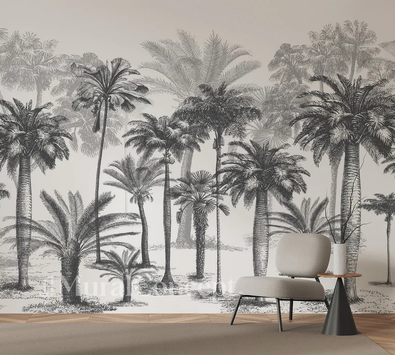 Jungle Black & White wallpaper