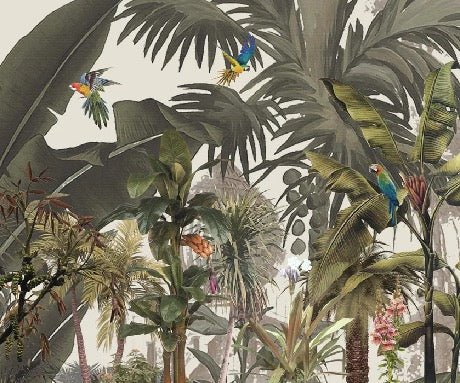 Papier peint panoramique Jungle bananier exotique, XXL, tendance