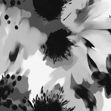 Papier peint fleur hypnotique noir et blanc