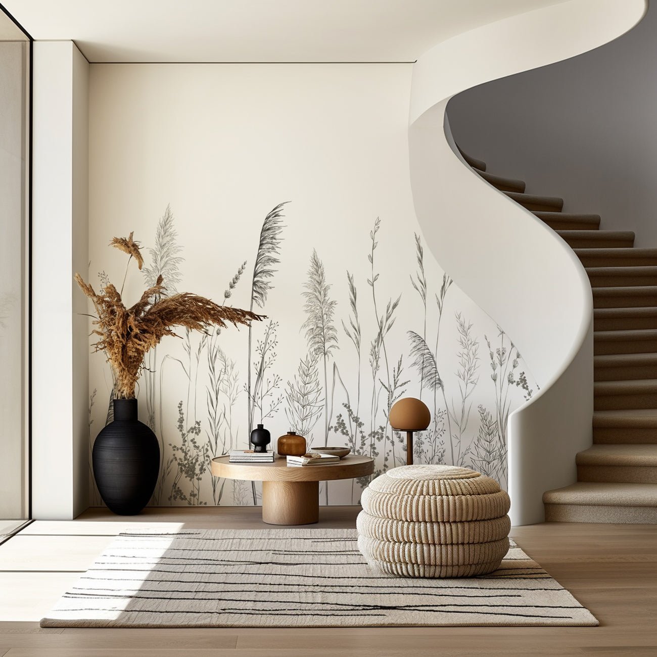 Papier peint poétique pampa - Muralconcept