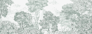 Papier peint panoramique Forêts et Monts vert