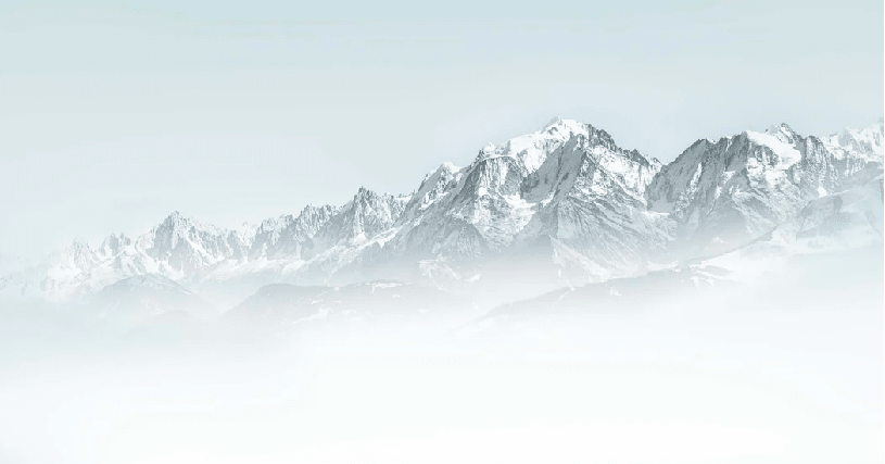 Papier peint Mont Blanc dans la brume bleu - Muralconcept