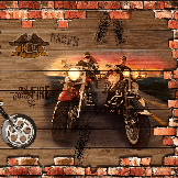 Brick & retro motorcycle wallpaper, XXL, tendance