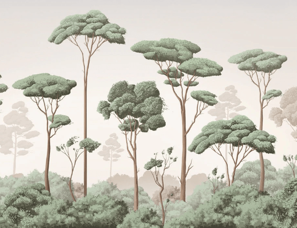 Papier peint brise légère pinède - Muralconcept