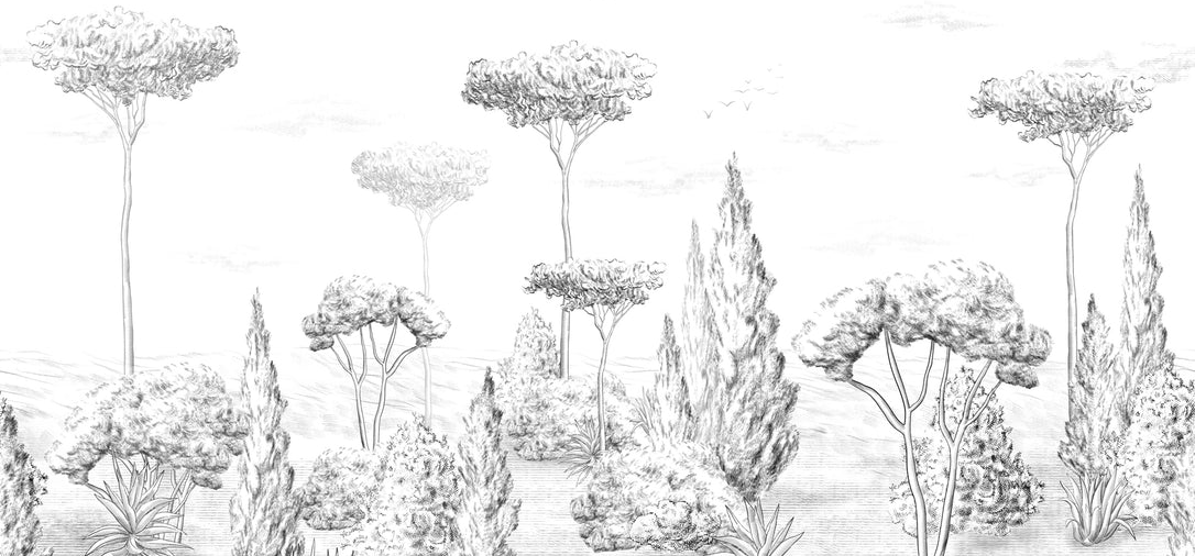 Papier peint panoramique forêt antique, XXL, tendance