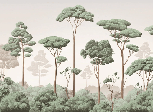 Pine forest breeze wallpaper