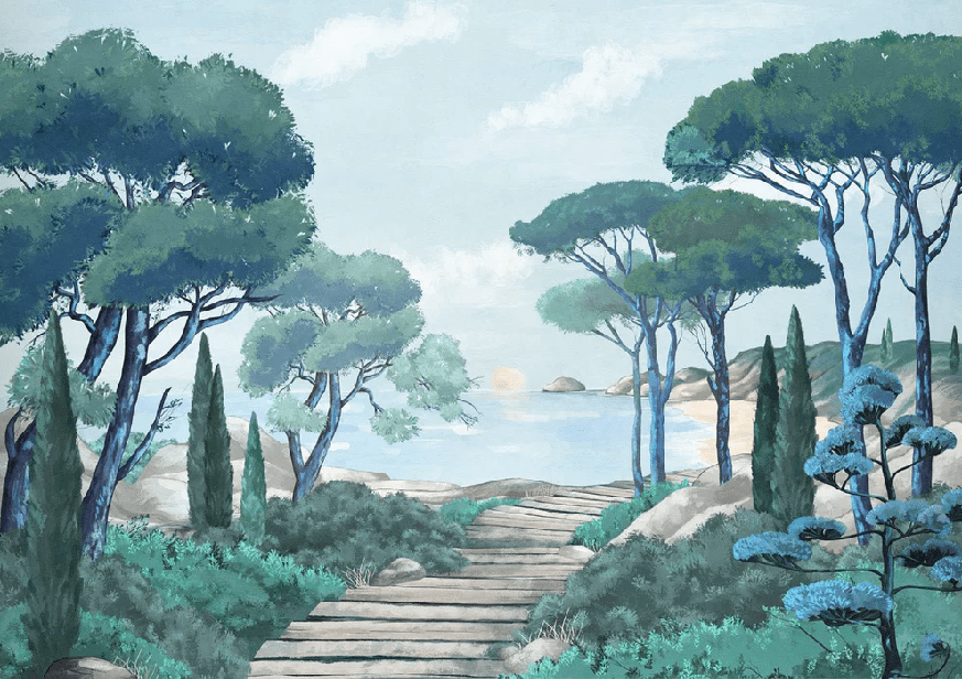 Papier peint balade dans les calanques, XXL, tendance