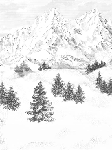 Papier peint montagne sommets de Chamonix - Muralconcept
