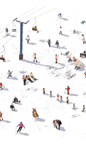 Papier peint panoramique après ski - Muralconcept