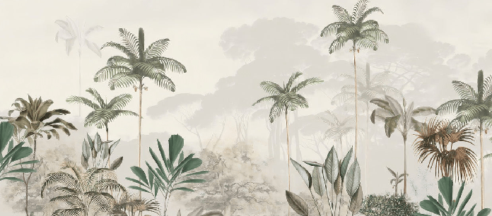 Papier peint panoramique jungle eden vert