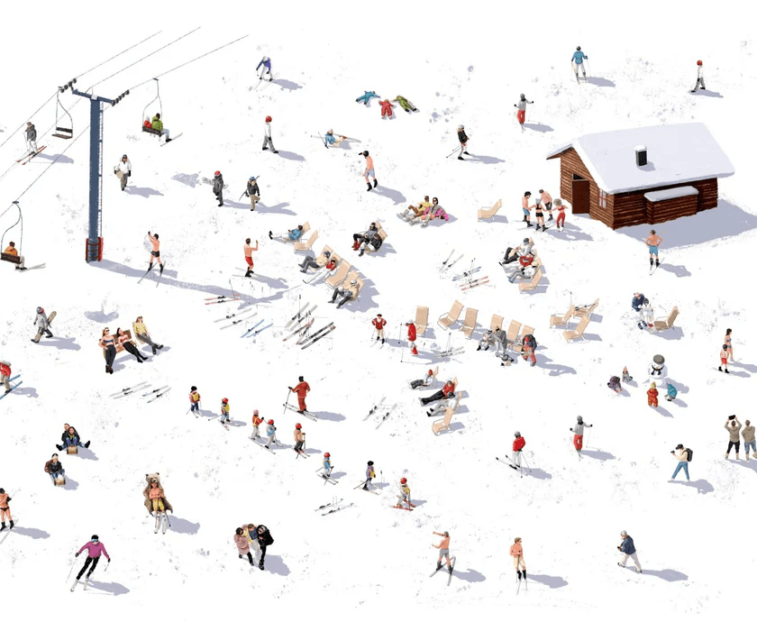 Papier peint panoramique après ski - Muralconcept