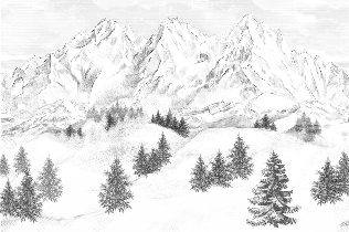 Papier peint montagne sommets de Chamonix, XXL, tendance