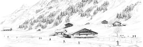 Papier peint Clusaz ski fond montagne Confins - Muralconcept