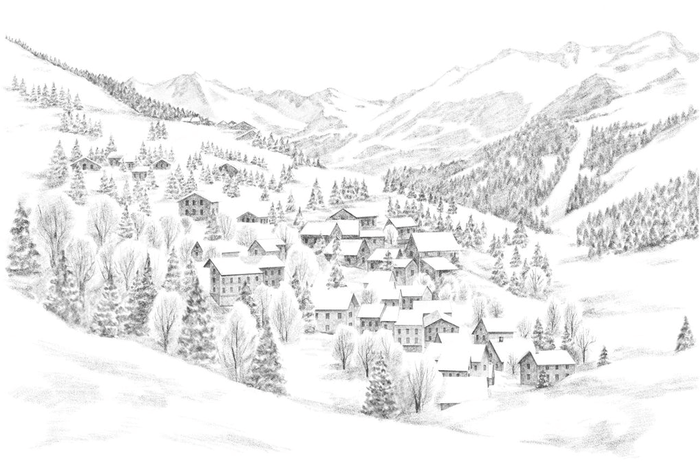 Papier peint montagne Méribel - Muralconcept