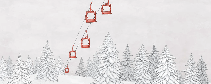 Red mountain cable car wallpaper