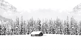 Papier peint panoramique chalet en montagne - Muralconcept