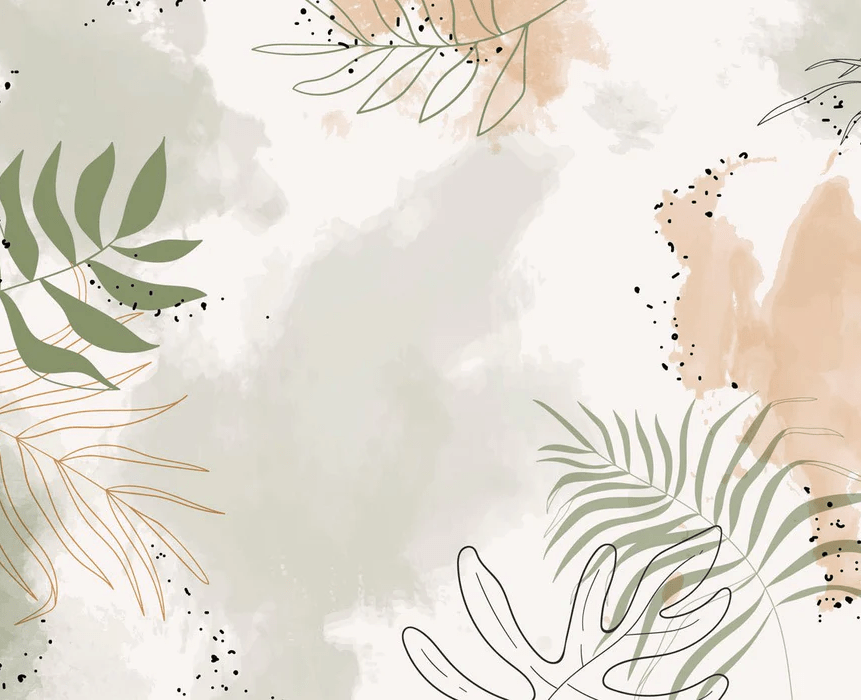 Panoramic vegetal watercolor wallpaper