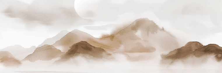 Wallpaper with misty mountains – Sepia glow