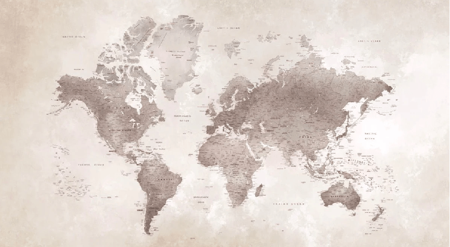Papier peint carte du monde intemporel