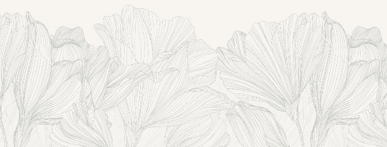 Papier peint panoramique gris et blanc valse des fleurs