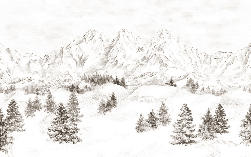 Papier peint montagne massif des Alpes - Muralconcept
