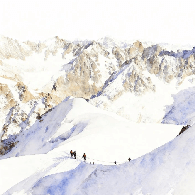 Papier peint alpinisme la cordée - Vallée blanche - Muralconcept