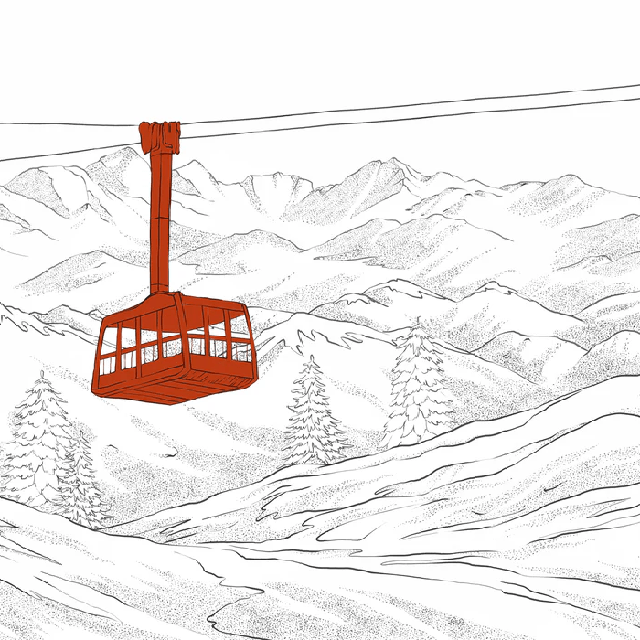 La Plagne telecabine red wallpaper