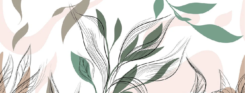 Papier peint panoramique fleur graphique - Muralconcept