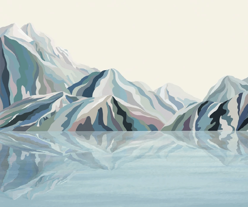 Papier peint Annecy arty blue - Muralconcept