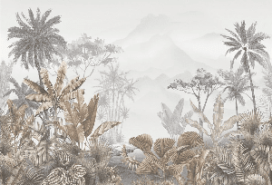 Papier peint tendance tropical sepia - Muralconcept