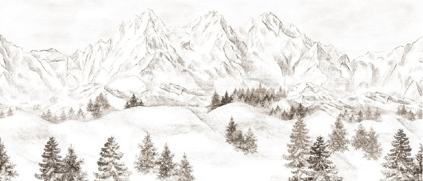 Papier peint montagne massif des Alpes - Muralconcept