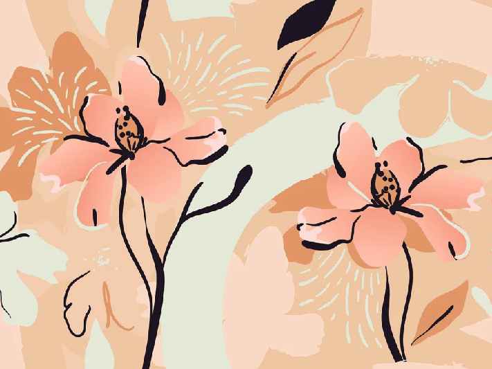 Papier peint yoga méditation fleur