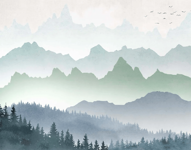 Morning mist forest wallpaper