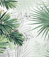 Papier peint salle de bain nature green palm - Muralconcept