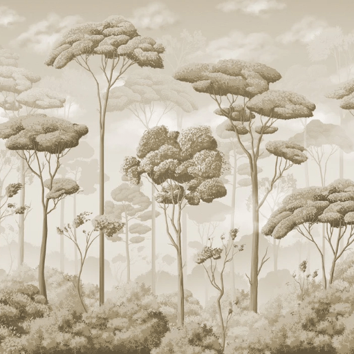 Papier peint panoramique pinède volupté sépia