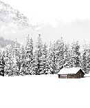 Panoramic mountain chalet wallpaper