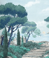 Papier peint balade dans les calanques, XXL, tendance