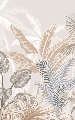 Papier peint toilette jungle terracotta - Muralconcept