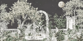 Papier peint panoramique - Jardin de minuit, XXL, tendance