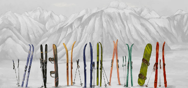 Papier peint ski à Courchevel, XXL, tendance