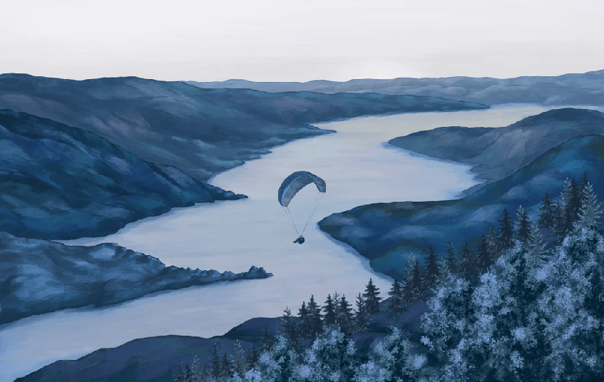 Papier peint col de la Forclaz bleu - Muralconcept