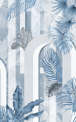 Papier peint tendance arche bleu - Muralconcept