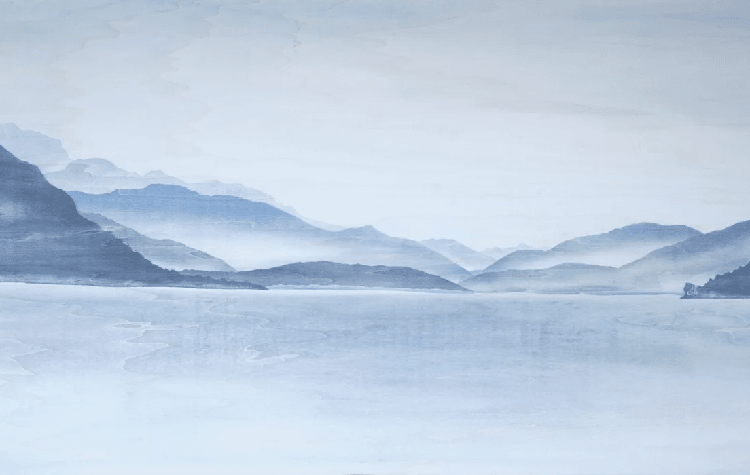 Papier peint Annecy | Les Bleus du Lac® - Muralconcept