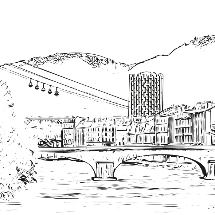Papier peint téléphérique Grenoble Belledonne