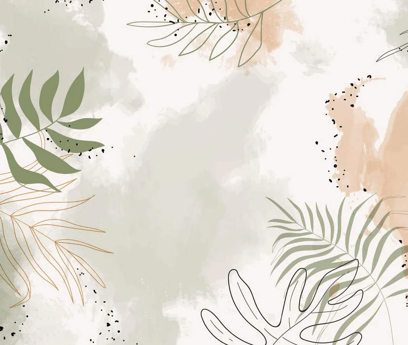 Panoramic watercolor plant wallpaper
