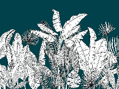 Papier peint panoramique botanic leaf vert - Muralconcept