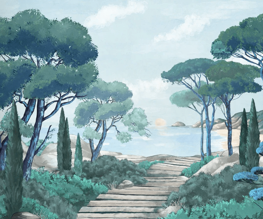 Papier peint balade dans les calanques - Muralconcept