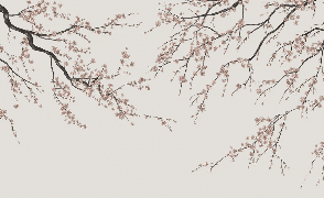 Papier peint panoramique Sakura beige - Muralconcept
